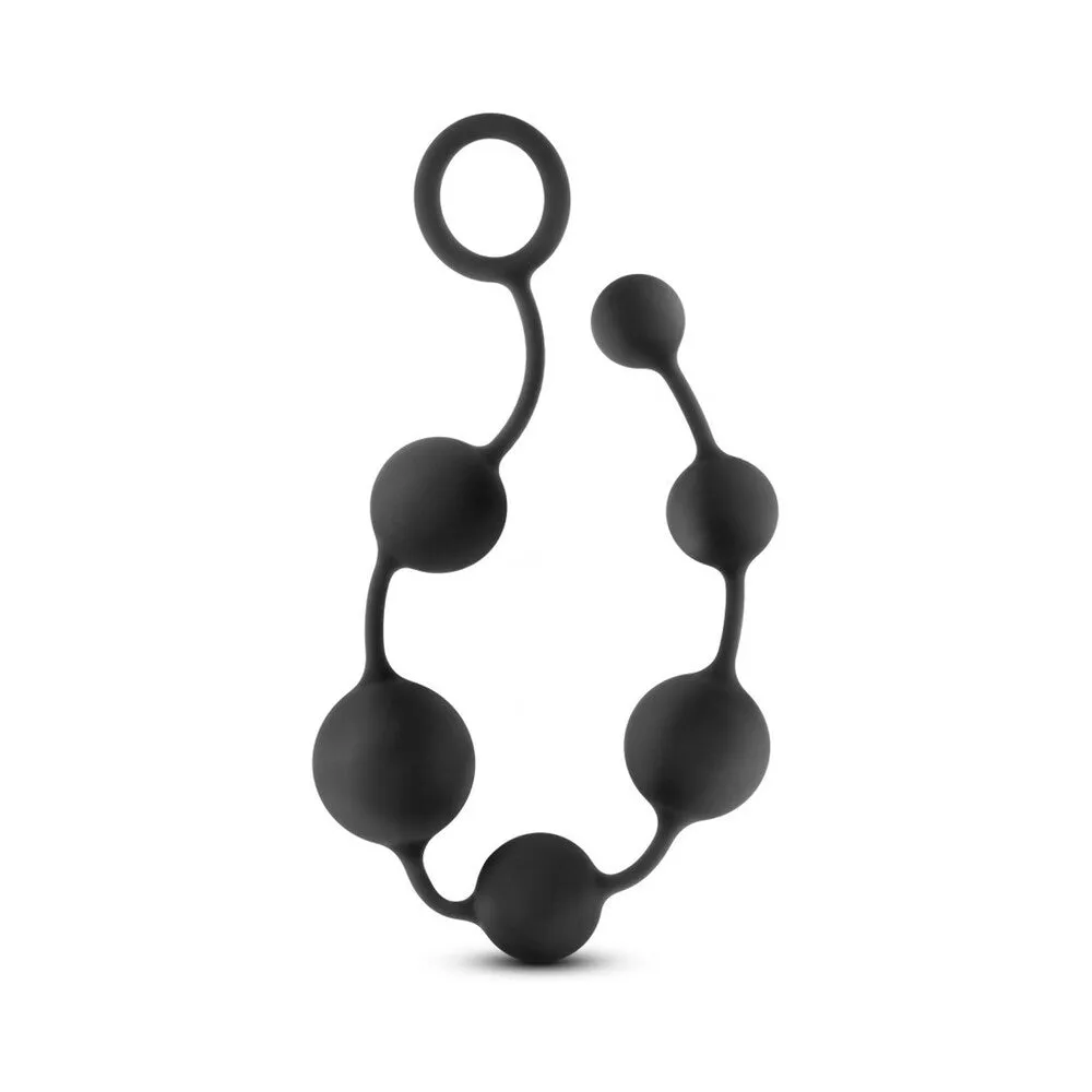 Blush Anal Adventures Platinum Silicone Anal Beads - Large Black