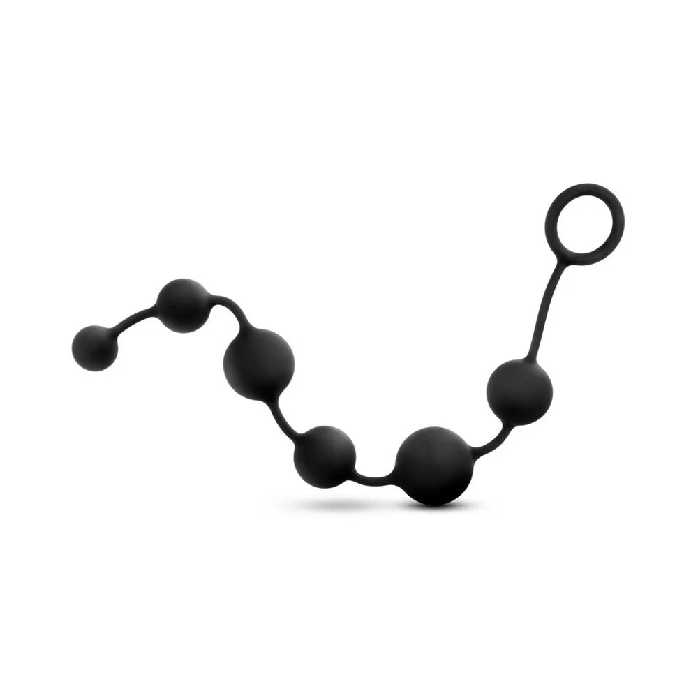 Blush Anal Adventures Platinum Silicone Anal Beads - Large Black