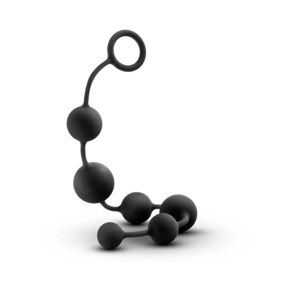 Blush Anal Adventures Platinum Silicone Anal Beads - Large Black