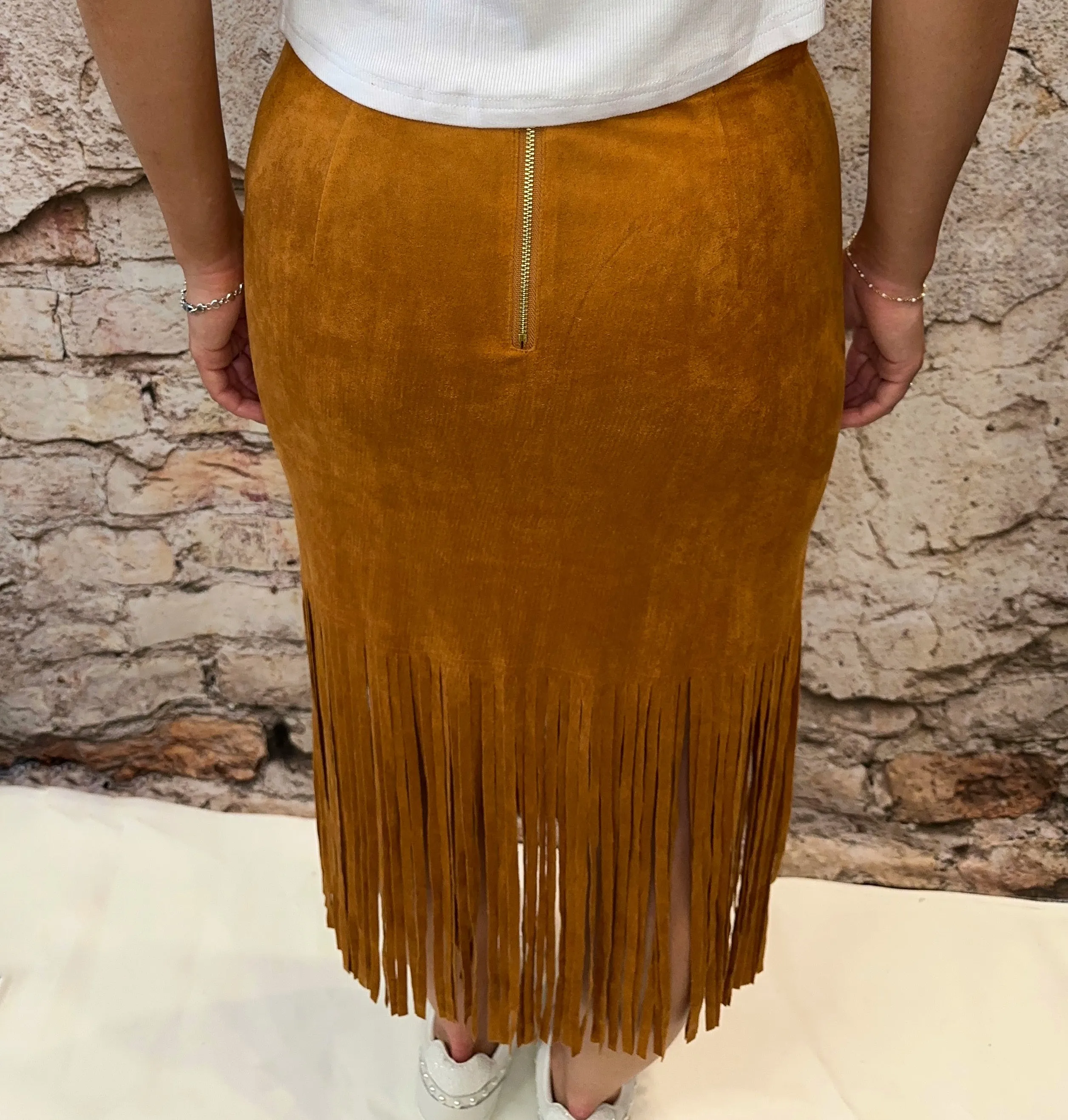 Carmel Fringe  Skirt
