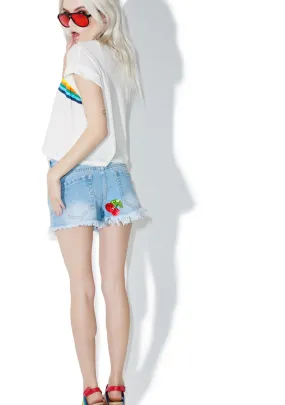 Cherry Denim Shorts