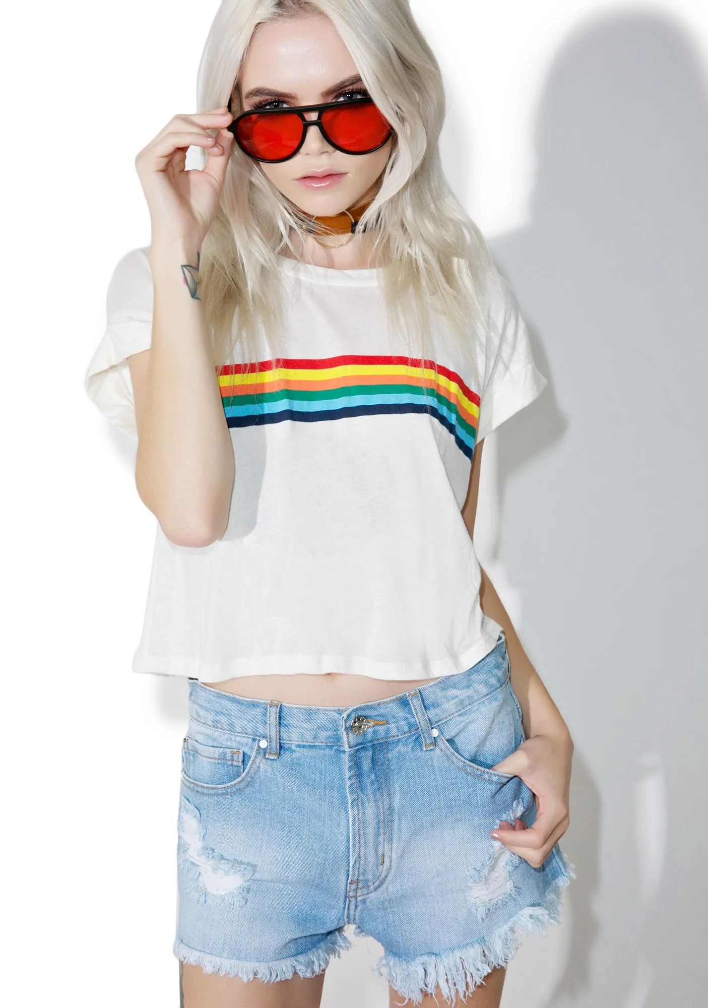 Cherry Denim Shorts