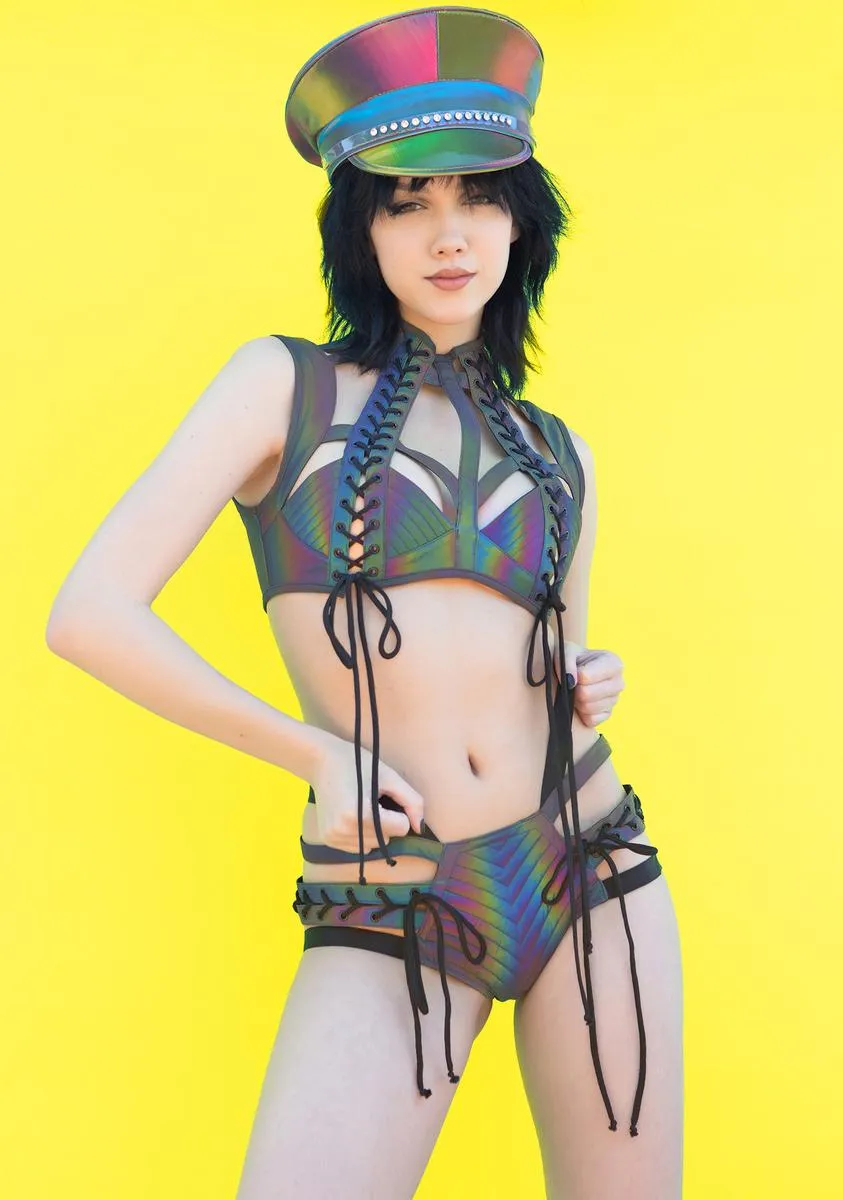 Chromatic Rude Awakening Reflective Lace-Up Shorts