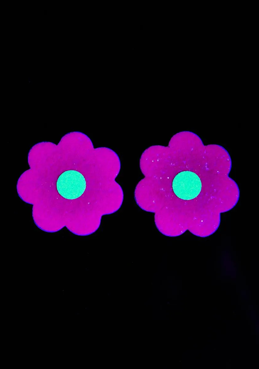 Flower Sparkle UV Reactive Pasties