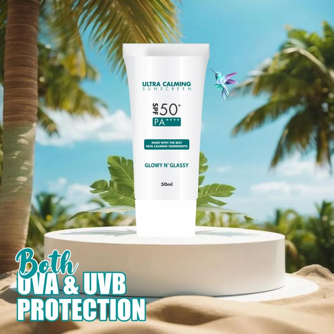 GLOW N GLASSY Ultra Calming Sunscreen | SPF50  PA     | Soothing & Hydrating Sun Protection