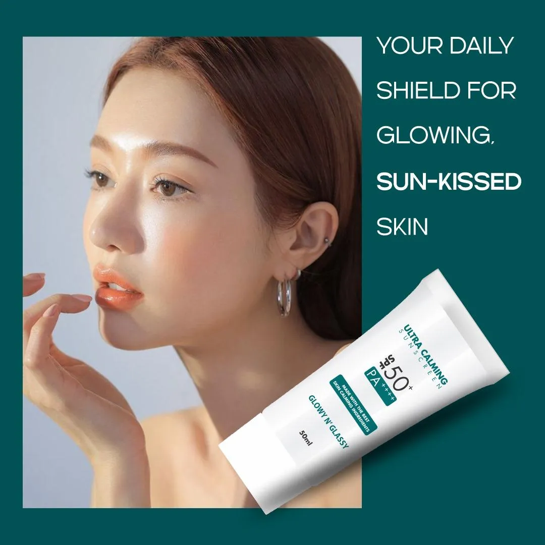 GLOW N GLASSY Ultra Calming Sunscreen | SPF50  PA     | Soothing & Hydrating Sun Protection
