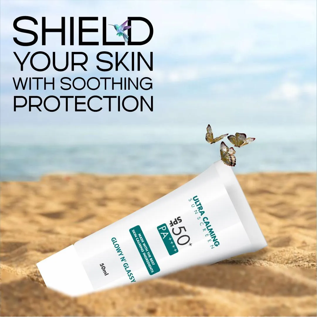 GLOW N GLASSY Ultra Calming Sunscreen | SPF50  PA     | Soothing & Hydrating Sun Protection