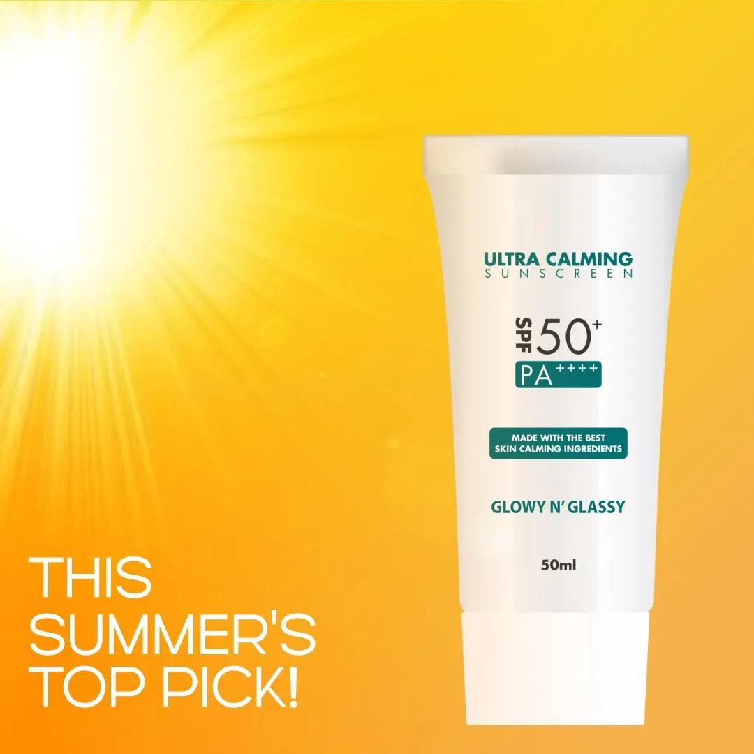 GLOW N GLASSY Ultra Calming Sunscreen | SPF50  PA     | Soothing & Hydrating Sun Protection