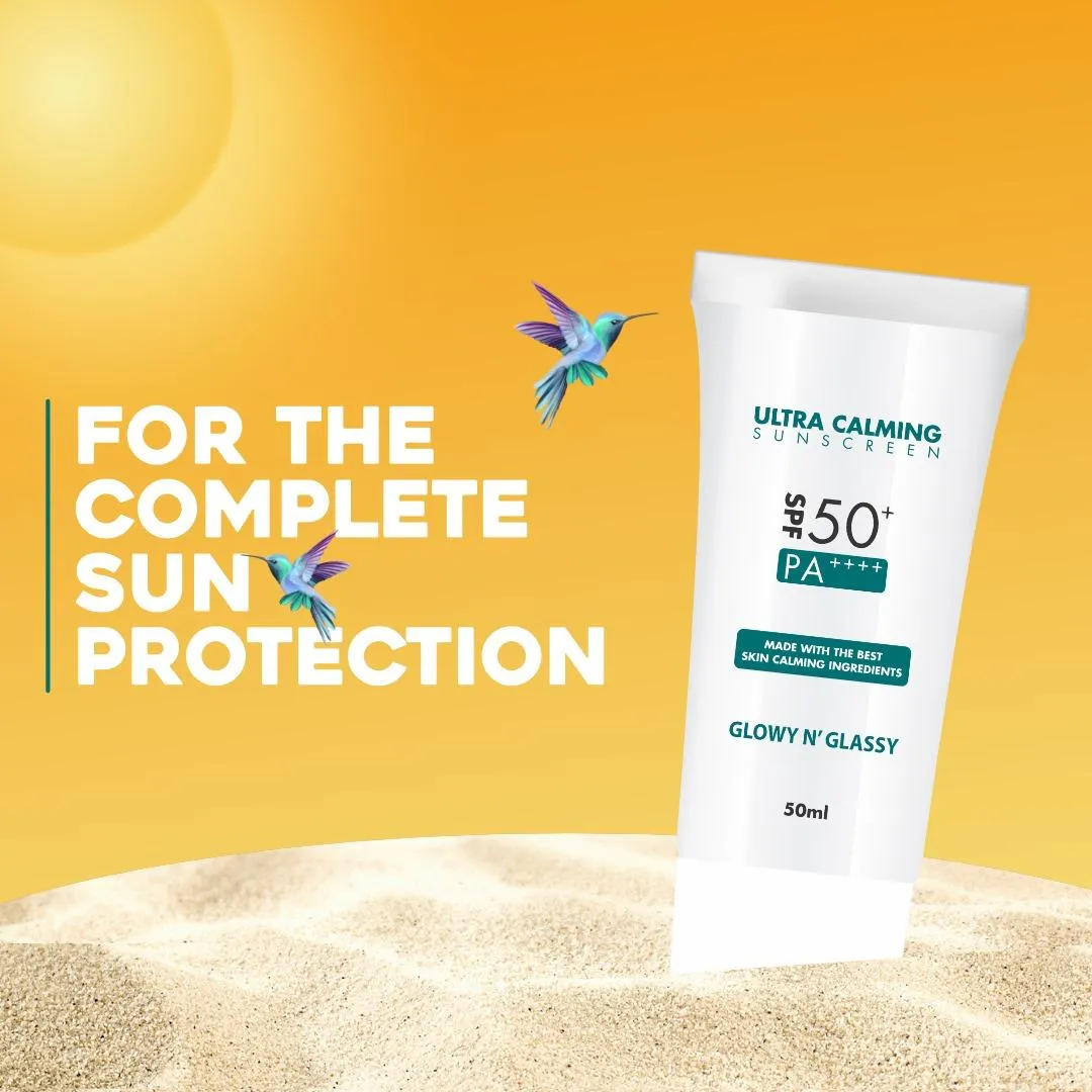 GLOW N GLASSY Ultra Calming Sunscreen | SPF50  PA     | Soothing & Hydrating Sun Protection