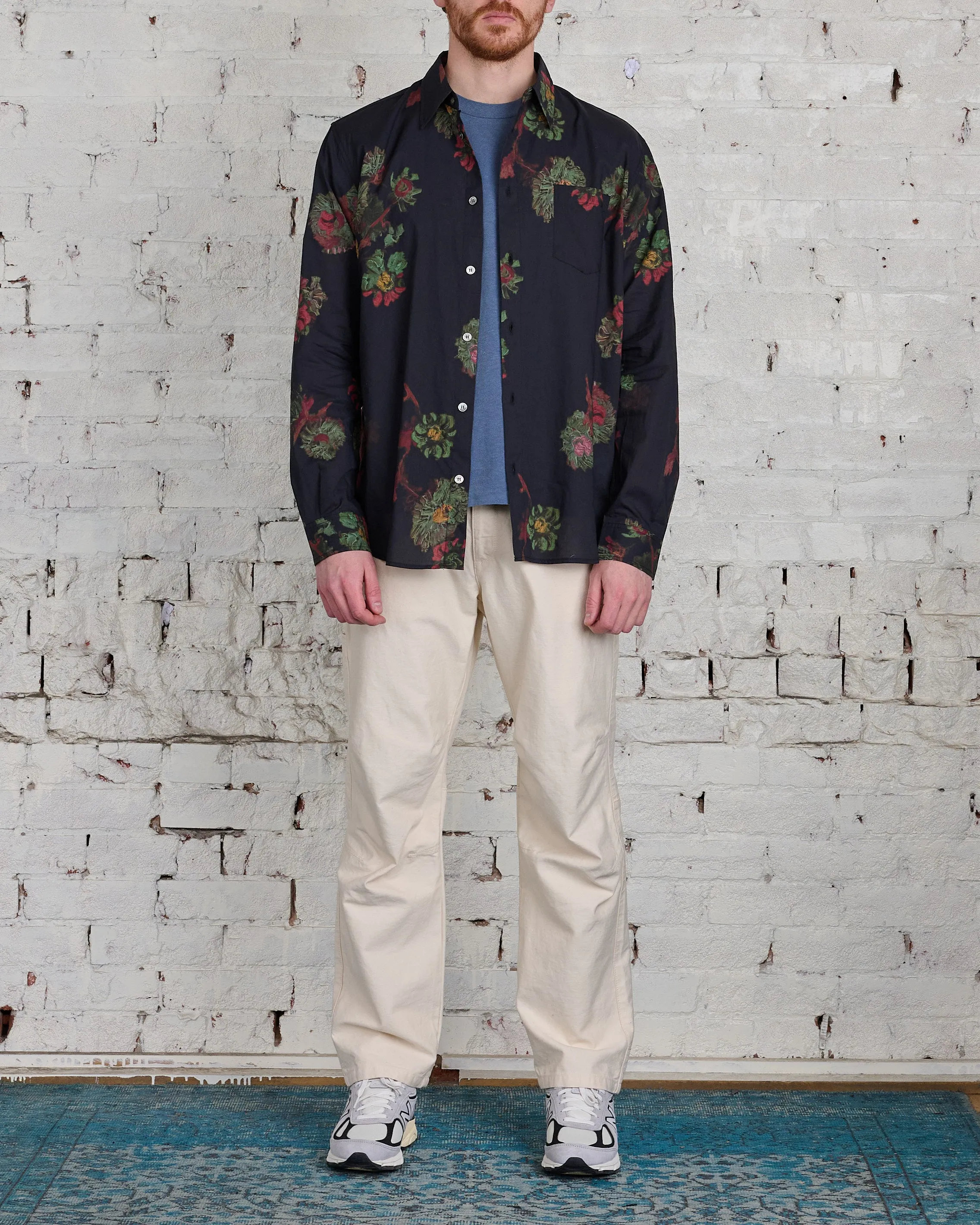 John Elliott Cloak Button Shirt Forest Floral