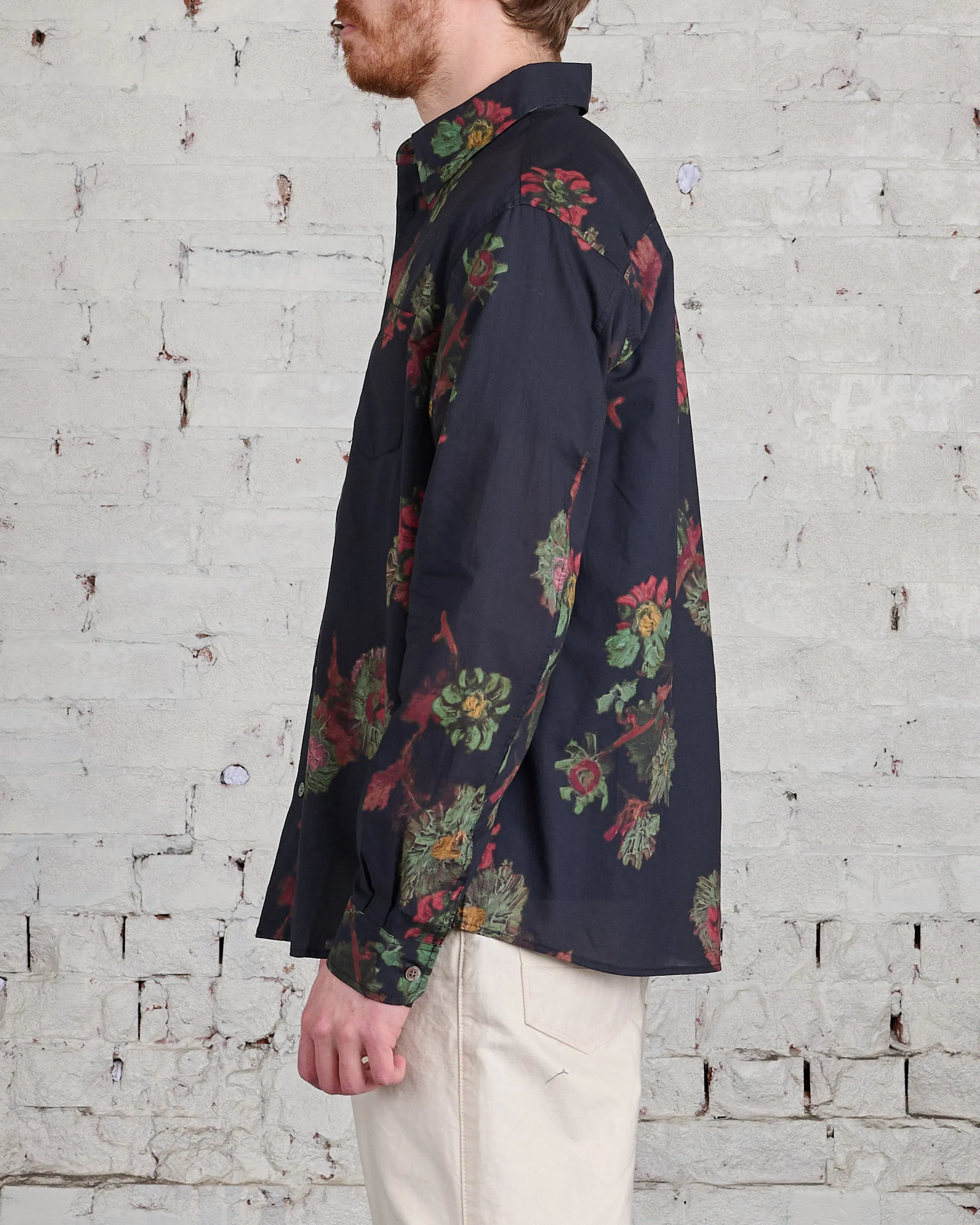 John Elliott Cloak Button Shirt Forest Floral
