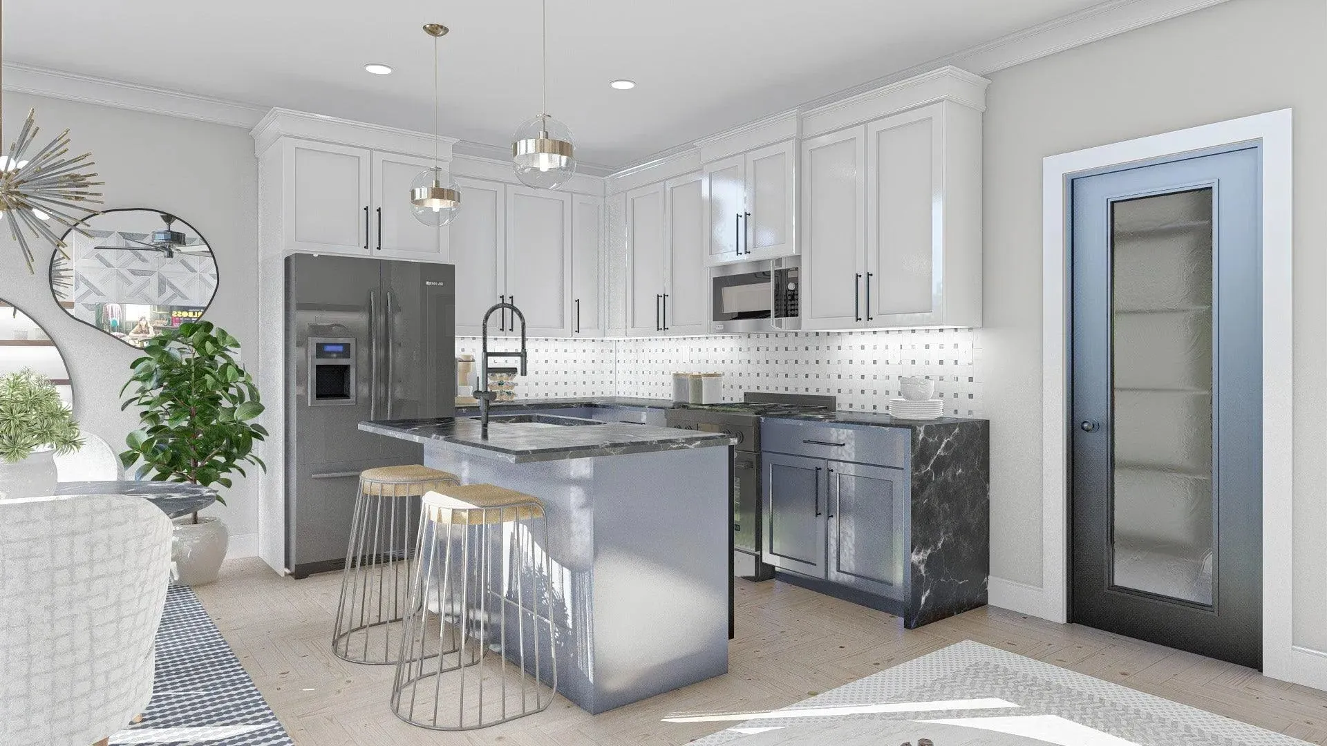 Luxurious Six-Bedroom Home Plan with Generous Living and Garage Space