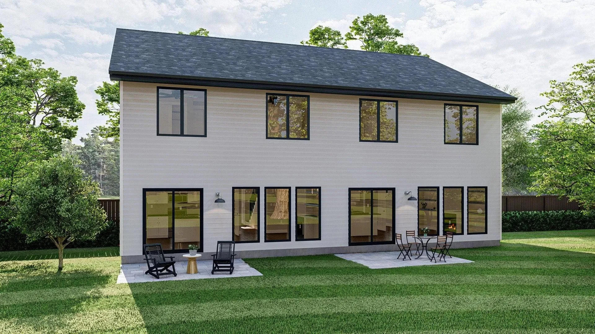 Luxurious Six-Bedroom Home Plan with Generous Living and Garage Space