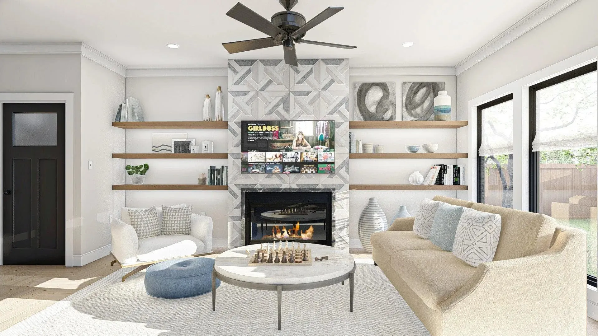 Luxurious Six-Bedroom Home Plan with Generous Living and Garage Space