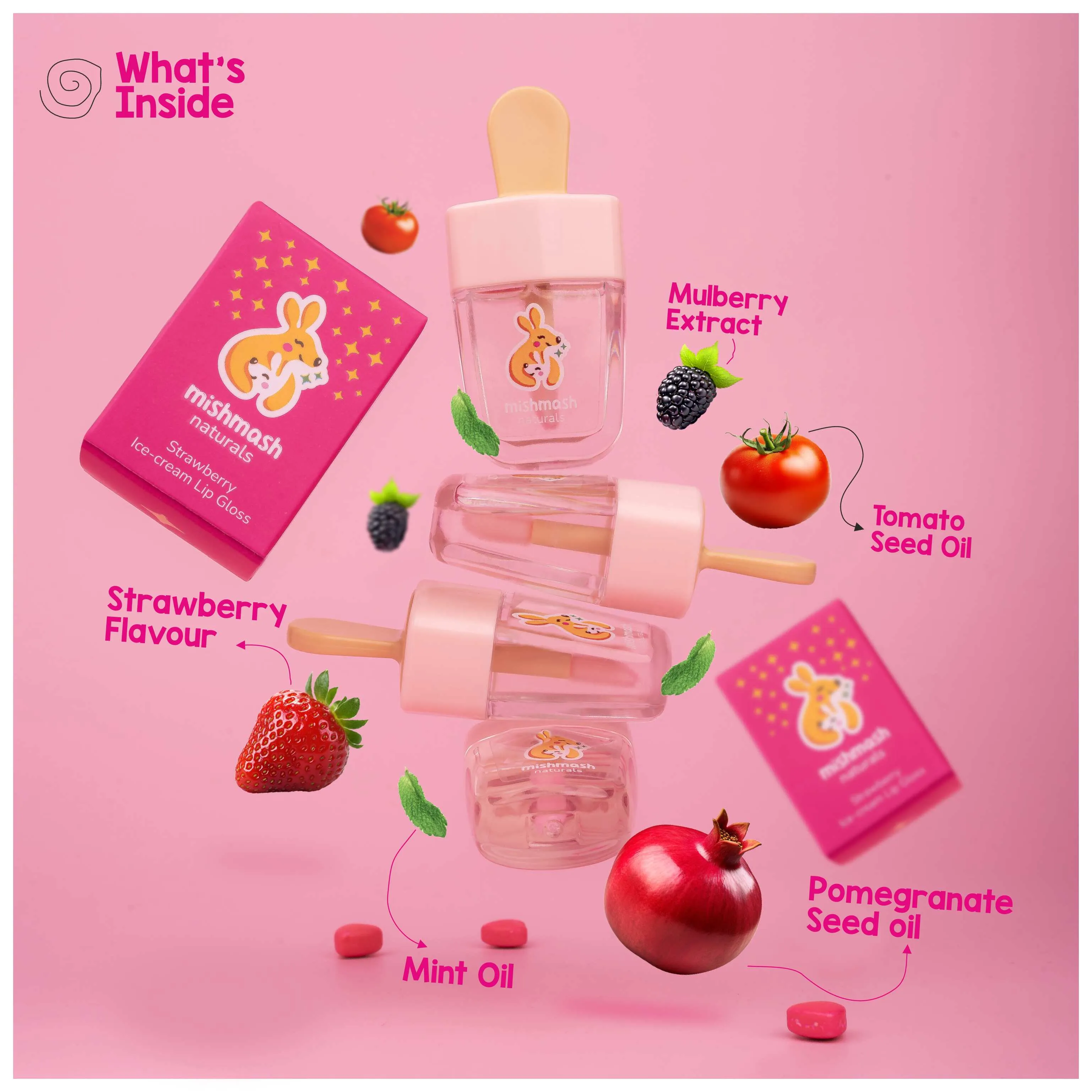 Mishmash Naturals Magic Sparkle Strawberry Lip Gloss