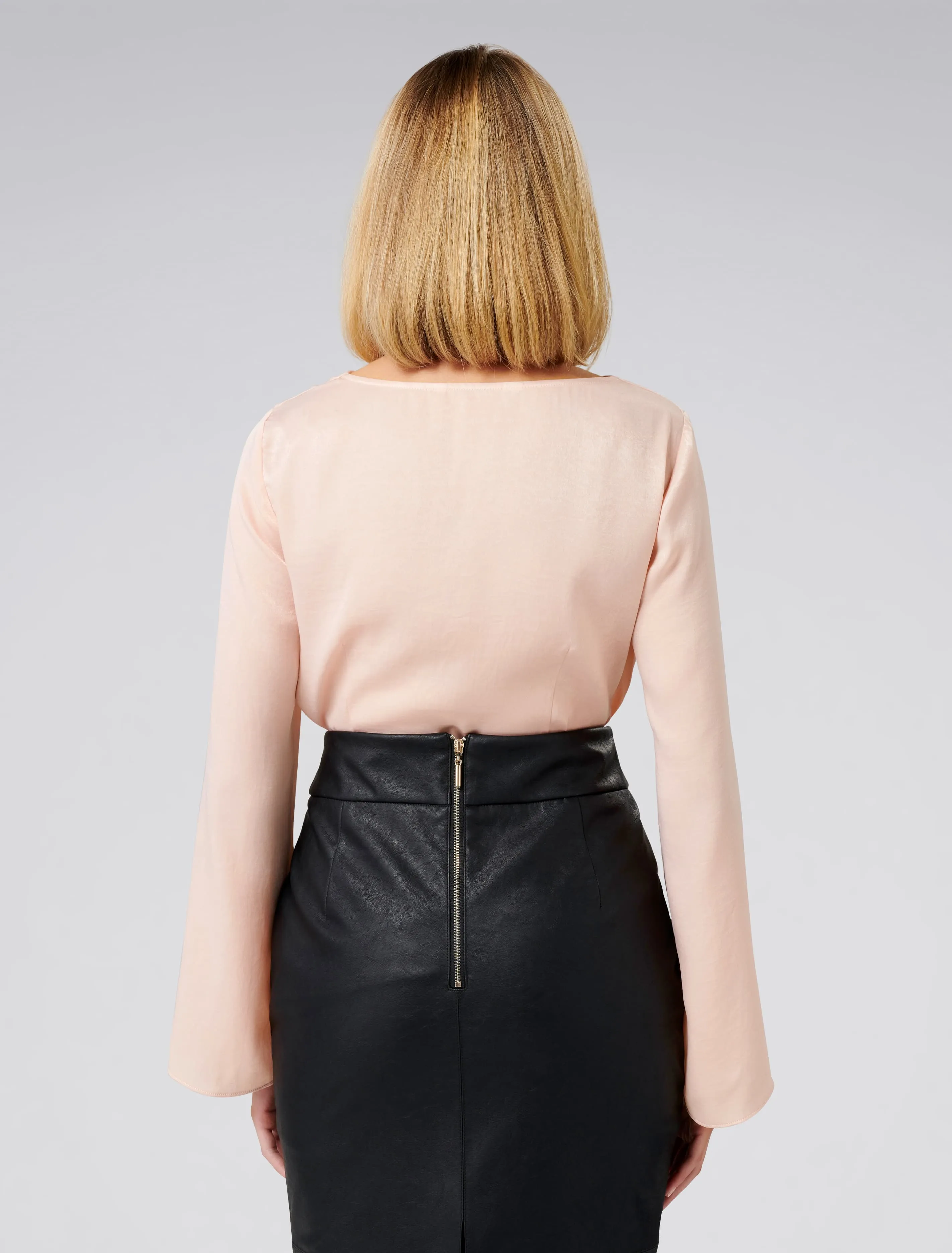 Scarlet Satin Flare Sleeve Cowl