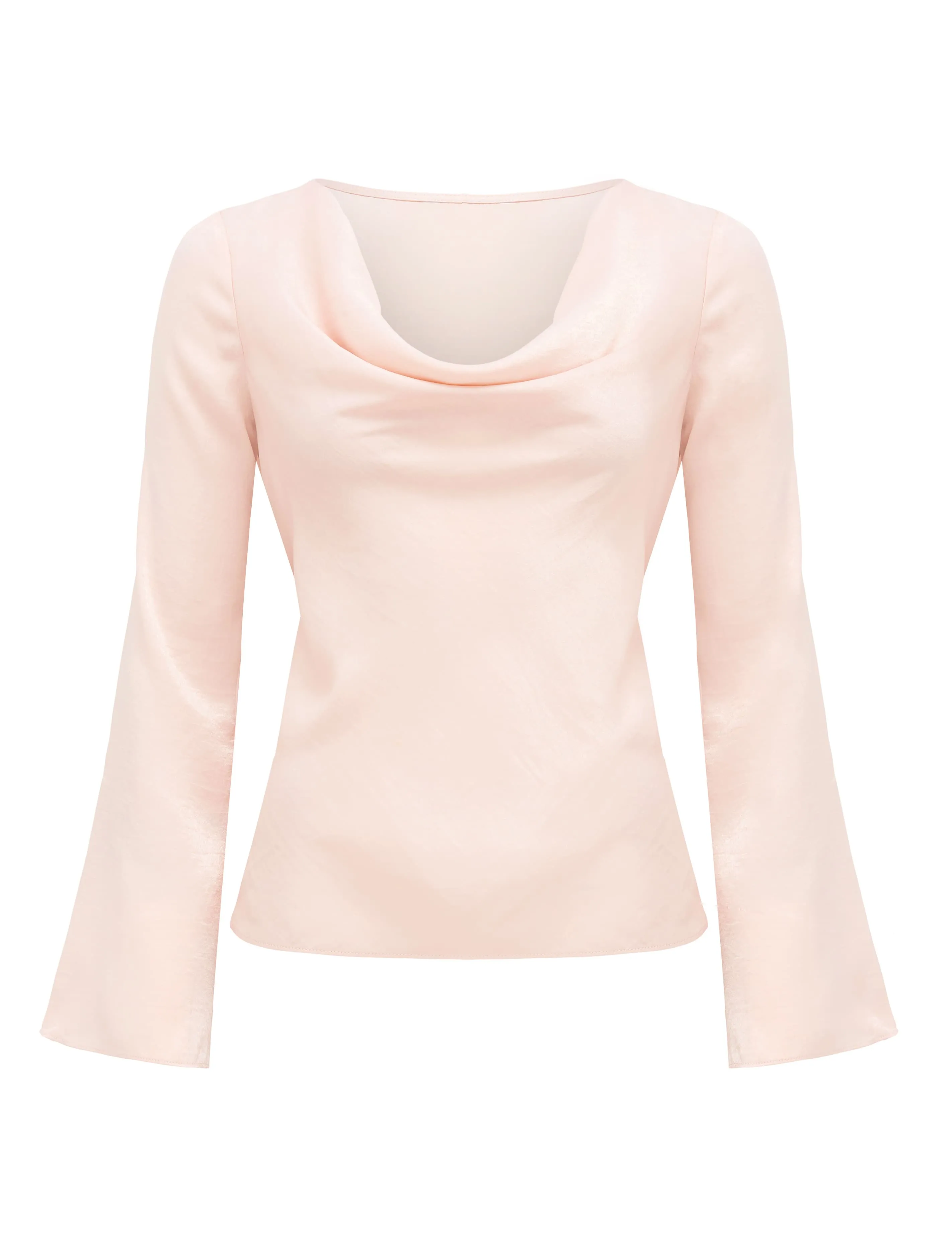 Scarlet Satin Flare Sleeve Cowl