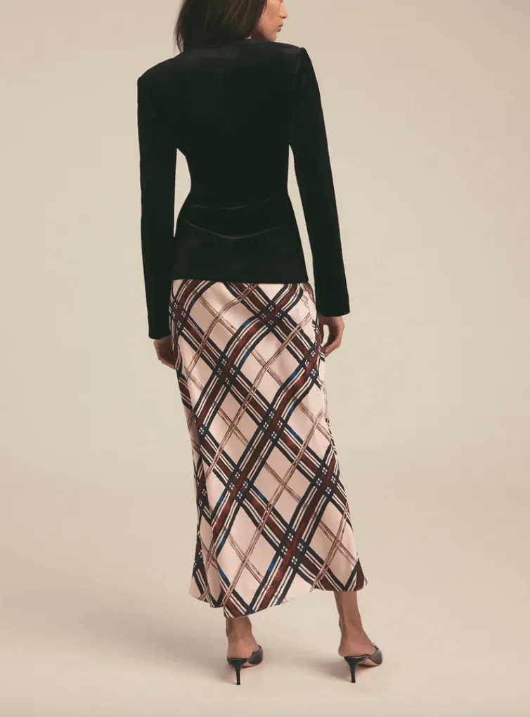 The Favorite Skirt Sangria Blush Plaid