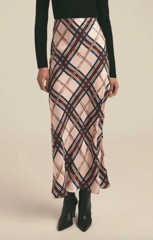 The Favorite Skirt Sangria Blush Plaid